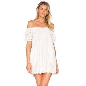 Tularosa Revolve Women's Quinn Mini Dress Off The Shoulder Embroidered Small